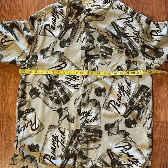 Vintage Panama Jack Men XL All Over Print Shirt Loop Collar Hawaiian Camp Pocket - Picture 7 of 8